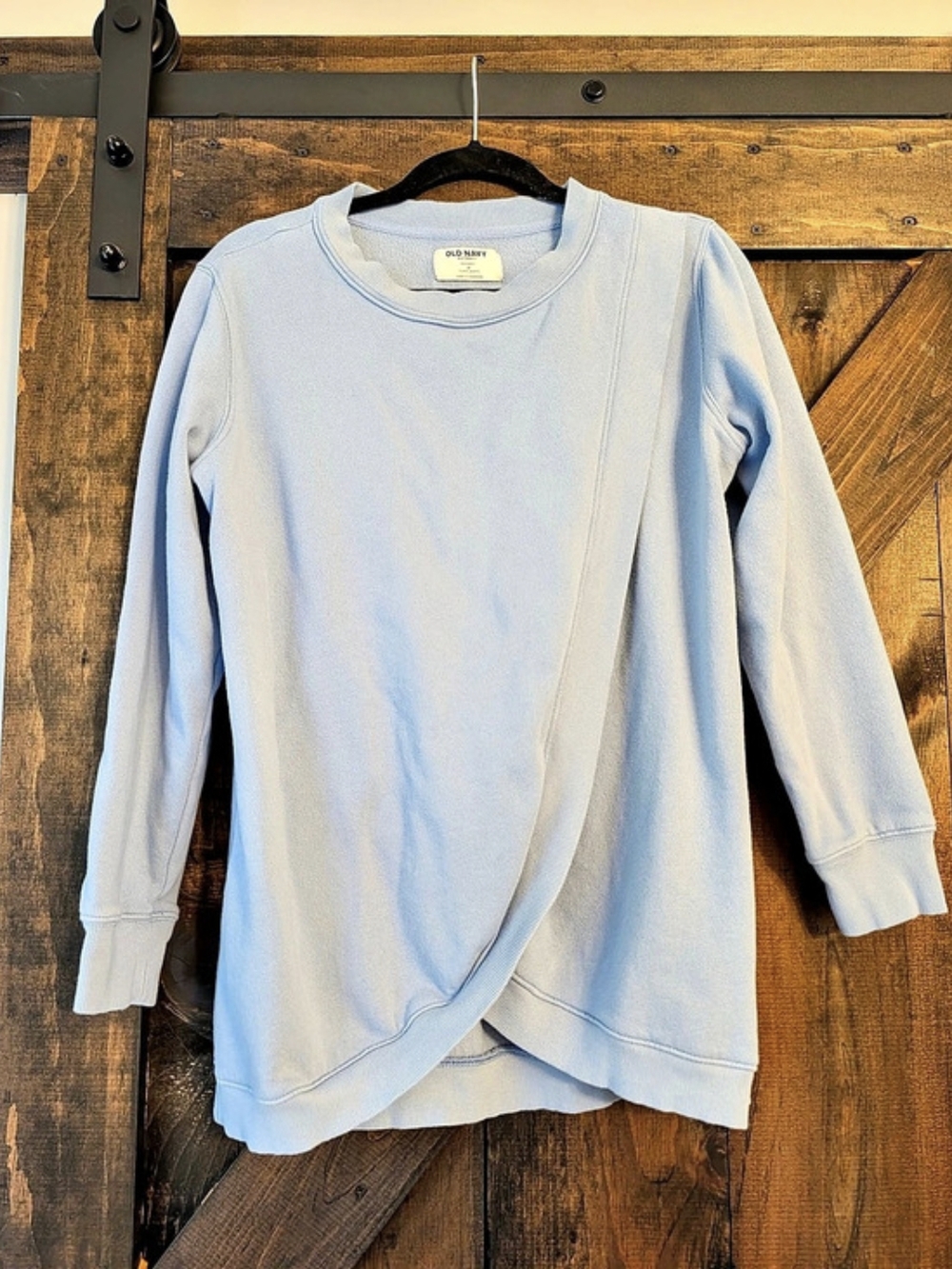 Old Navy Maternity SoComfy Crossover Nursing Tunic Sweatshirt Blue Medium
